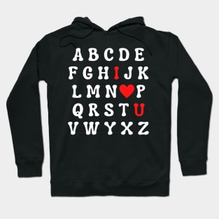 Valentine Alphabet White Red Hoodie